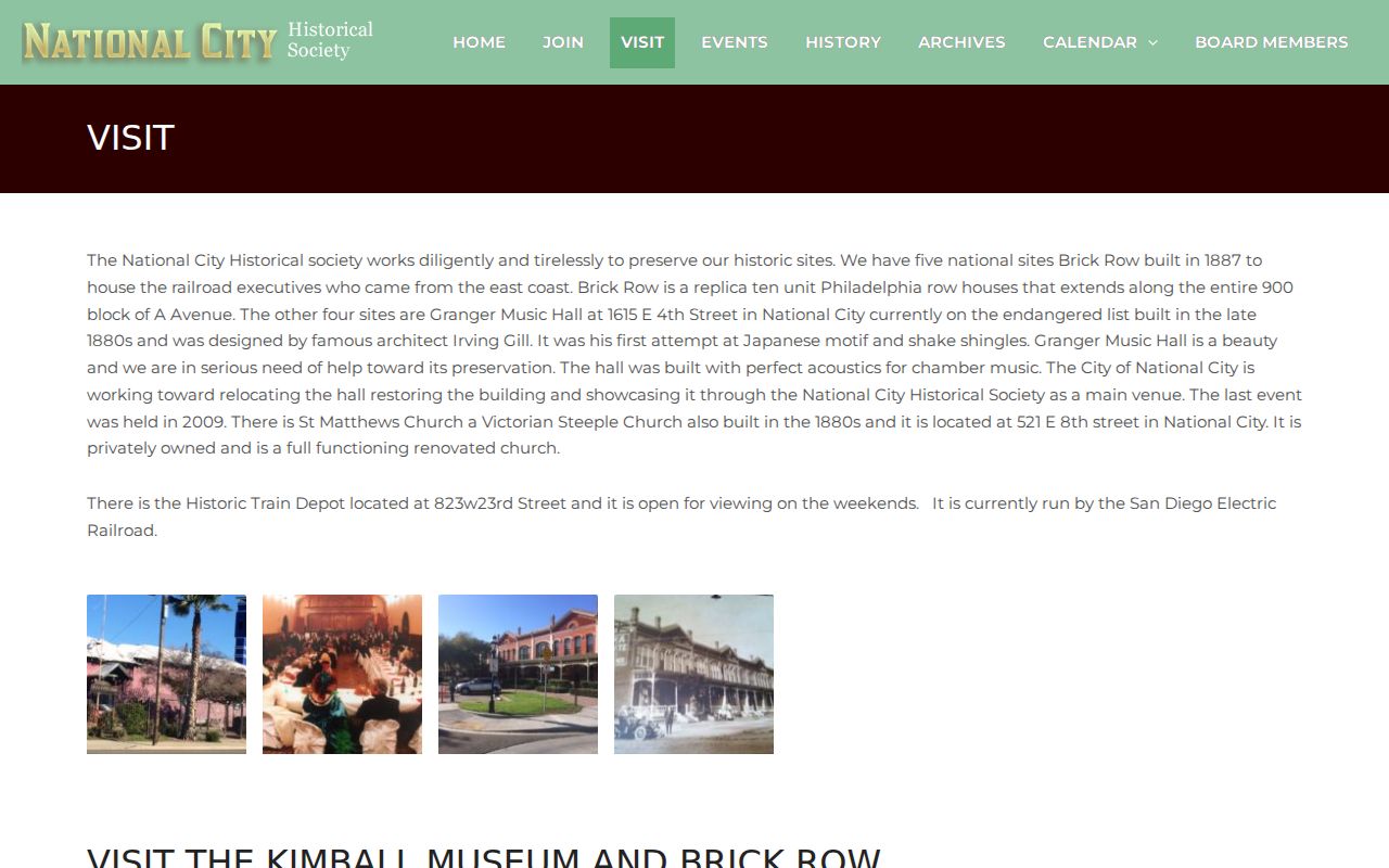 National City city directory local historical society resources