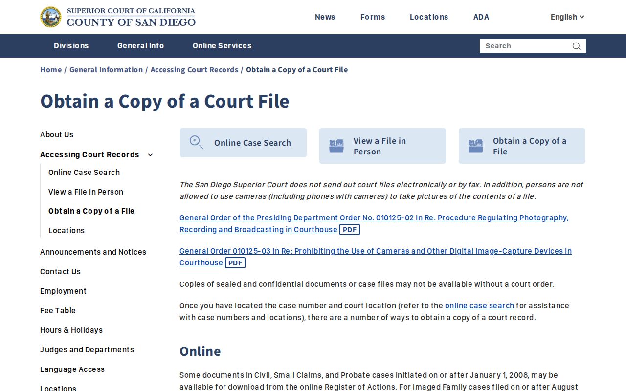 National City Superior Court file access